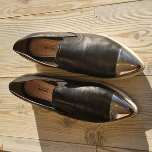 Miu Miu Metal Toe Cap Slip On Shoes